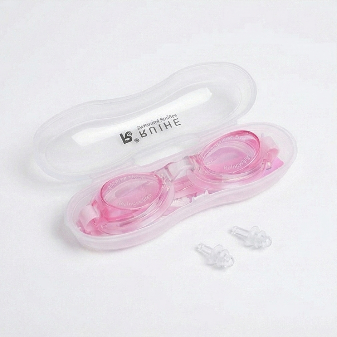 Modelo de lentes de natación con tratamiento antifog